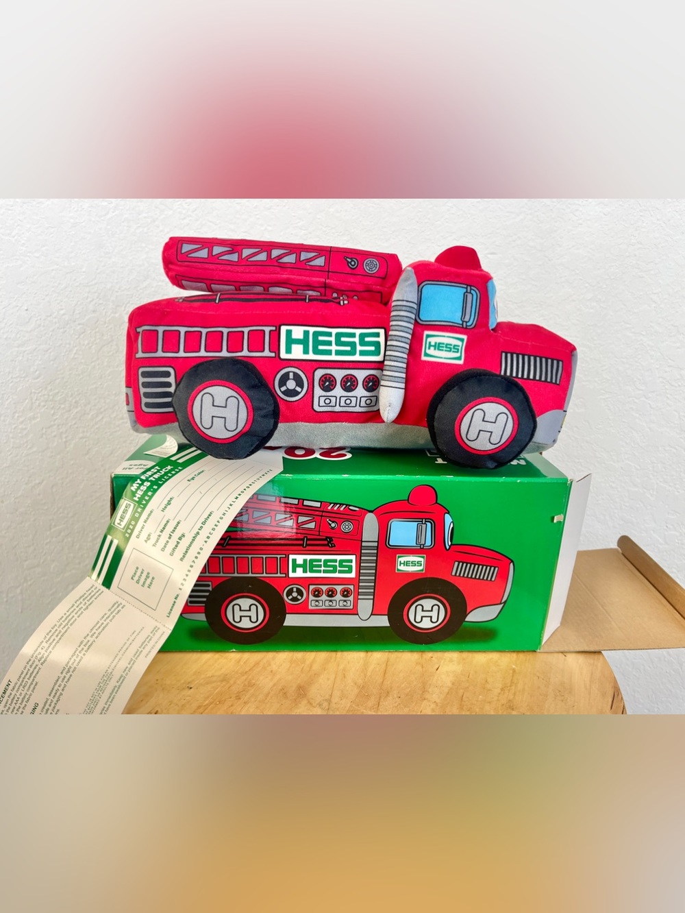 2020 HESS My First Hess Truck Fire Truck Plushie MINT NEW IN BOX - Picture 1 of 4